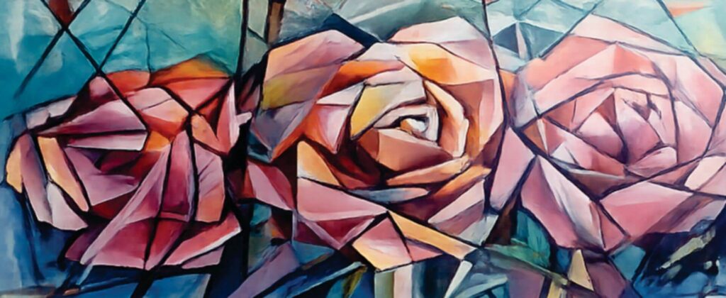 Pink abstract roses